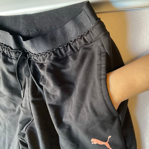 PUMA Women Joggers Pants size S Black Casual Workout Everyday Elastic Waist - Picture 7 of 11